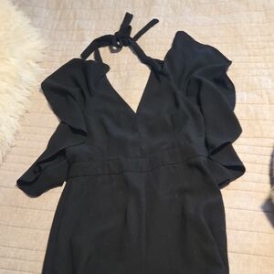 Elegant Black Halter Dress